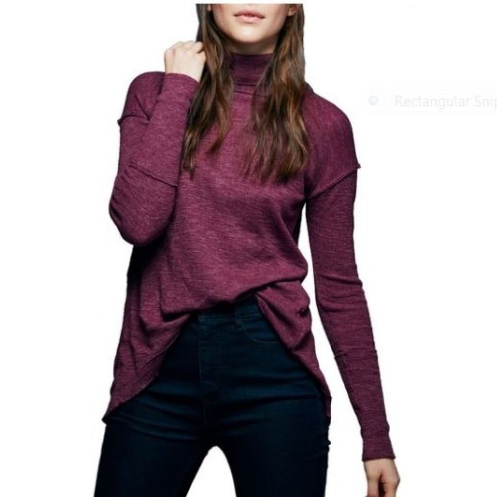 Free People Split Back Turtleneck - Small